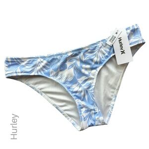 NWT HURLEY Women's Blue Floral Swim Bottom | LARGE
